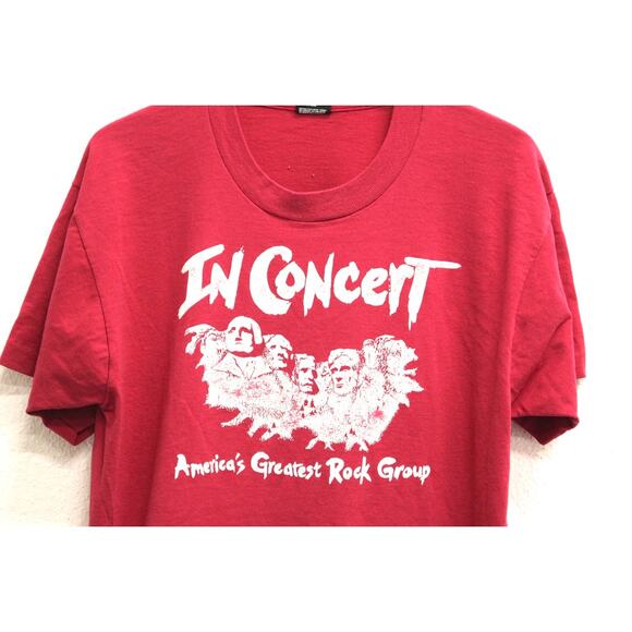 Vintage America's Greatest Rock Group Mt Rushmore T Shirt Large - Picture 2 of 7